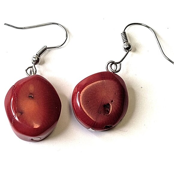 Red Coral Earrings - Picture 1 of 7